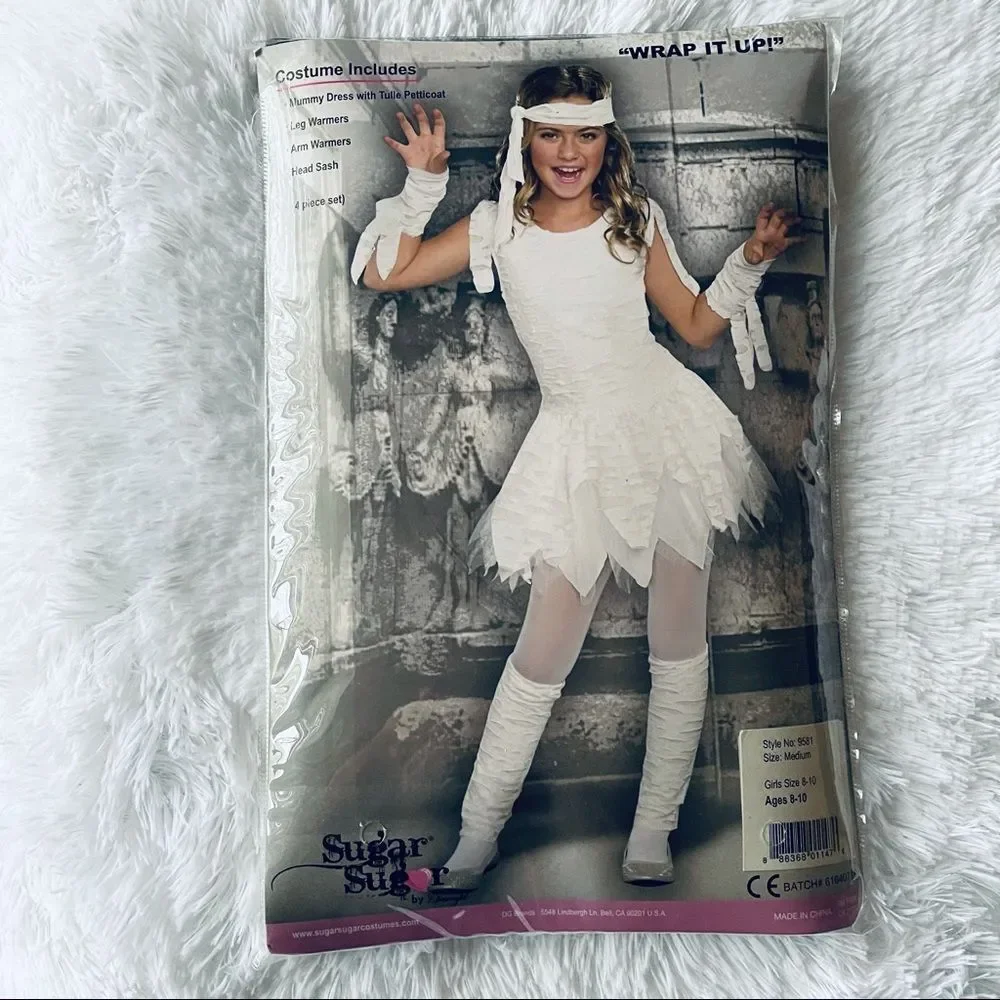 NWT Sugar‎ Sugar Wrap it Up Mummy Costume Girls M